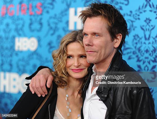 Kyra Sedgwick and Kevin Bacon attend the HBO with the Cinema Society host the New York premiere of HBO's "Girls" at the School of Visual Arts Theater...