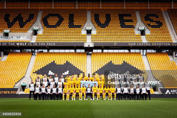 Wolverhampton Wanderers 2022/23 squad pose for a photo at Molineux on September 14, 2022 in Wolverhampton, England.