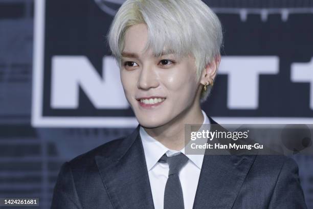 Taeyong of boy band NCT 127 attends Boy Band NCT 127 4th album '2 BADDIES' press conference at Sofitel Ambassador Seoul on September 16, 2022 in...