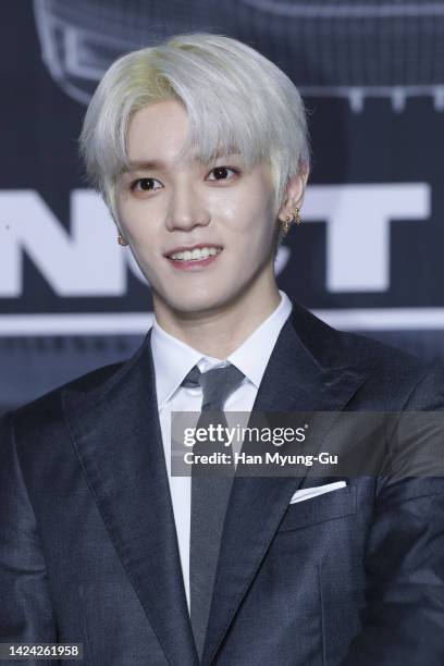 Taeyong of boy band NCT 127 attends Boy Band NCT 127 4th album '2 BADDIES' press conference at Sofitel Ambassador Seoul on September 16, 2022 in...