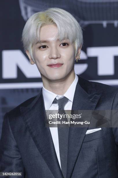 Taeyong of boy band NCT 127 attends Boy Band NCT 127 4th album '2 BADDIES' press conference at Sofitel Ambassador Seoul on September 16, 2022 in...