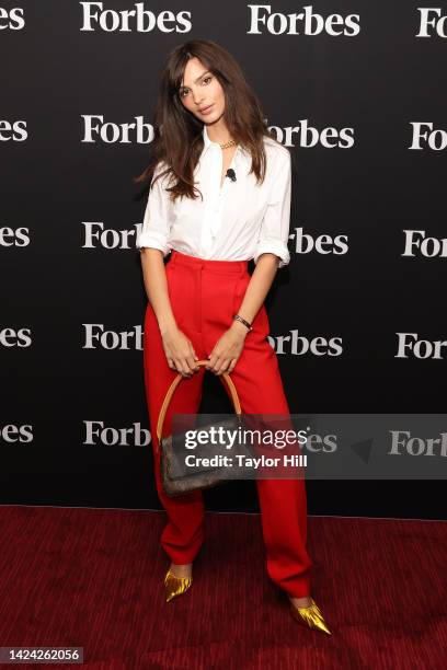 Emily Ratajkowski attends the 10th Annual Forbes Power Women's Summit at Jazz at Lincoln Center on September 15, 2022 in New York City.