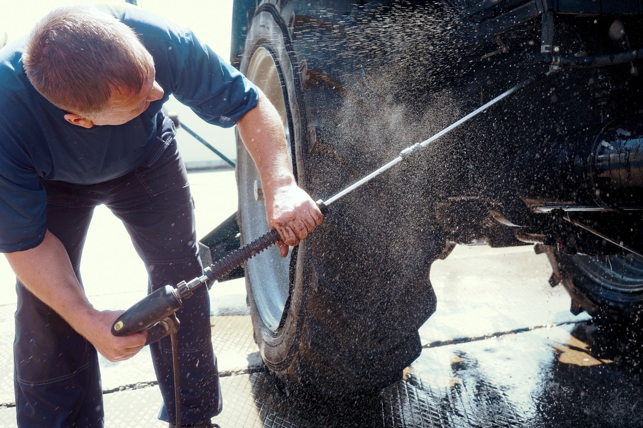 excavator cleaning