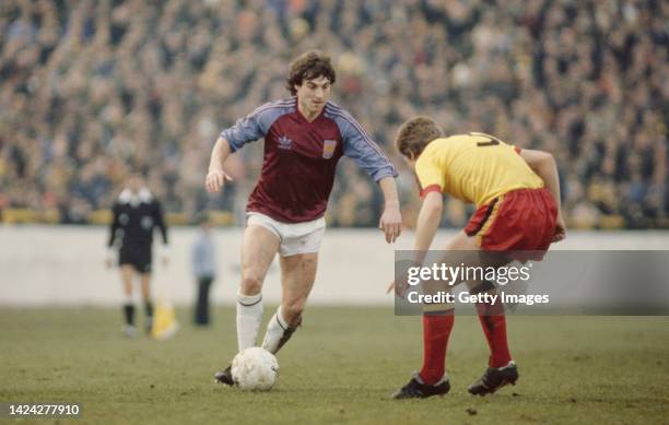 West Ham United player Jimmy Neighbour on the ball during a match against Watford at Vicarage Road on 28th February 1981 in London, United Kingdom.