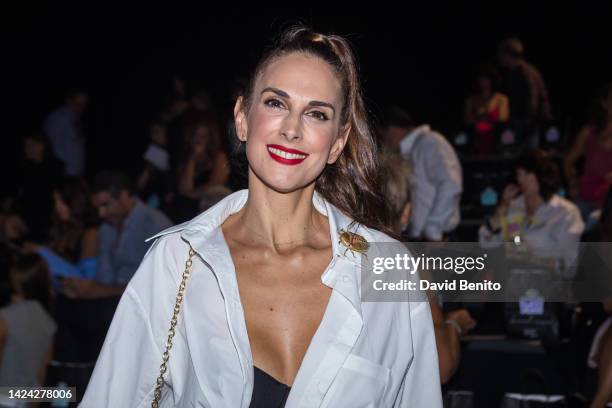 Nuria Fergo attends the Isabel Sanchis fashion show during Mercedes Benz Fashion Week Madrid September 2022 edition at Ifema on September 16, 2022 in...
