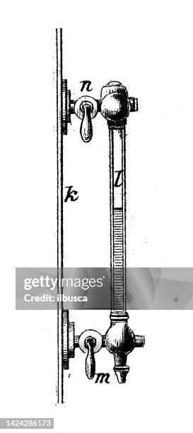 antique illustration, applied mechanics: steam powered machines, ship engine valve - propeller engine stock illustrations