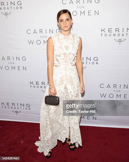 Emma Watson attends the Kering Foundation's Caring for Women Dinner at The Pool on Park Avenue on September 15, 2022 in New York City.
