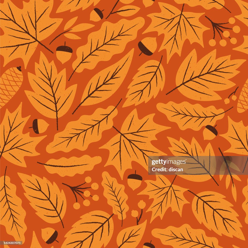 Autumn Leaves seamless pattern.