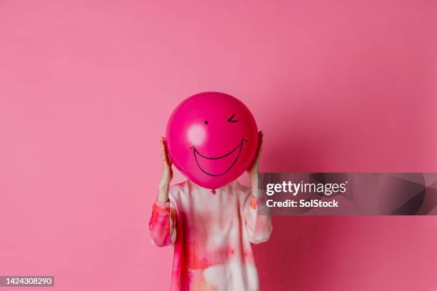 pink to make you wink - excitement emoji stock pictures, royalty-free photos & images