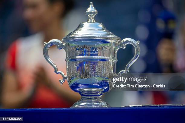 September 10: The US Open winners trophy at the presentation ceremony after the Women's Singles Final match on Arthur Ashe Stadium during the US Open...