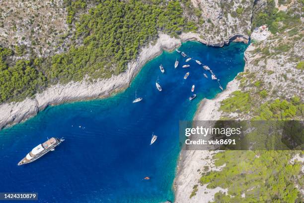 stiniva beach - vis croatia stock pictures, royalty-free photos & images