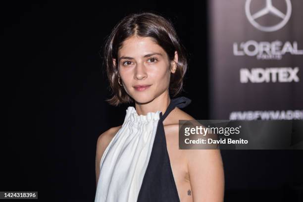 Alba Galocha attends the Isabel Sanchis fashion show during Mercedes Benz Fashion Week Madrid September 2022 edition at Ifema on September 16, 2022...