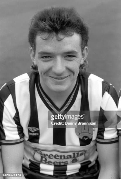 Newcastle United player Paul Ferris pictured at the photocall prior to the 1986/87 season at St James' Park in Newcastle upon Tyne, England.