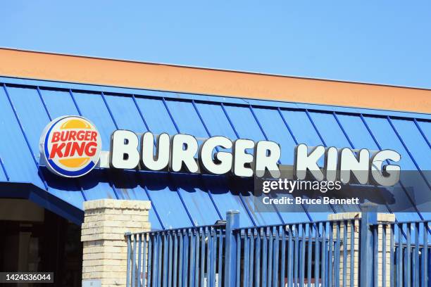 General view of a Burger King restaurant on September 15, 2022 in Farmingdale, New York, United States. Many families along with businesses are...