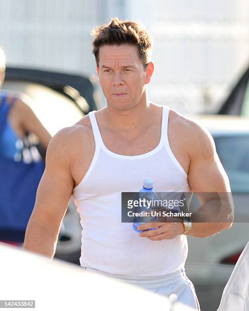 Mark Wahlberg is sighted on the set of "Pain And Gain" on April 4, 2012 in Miami, Florida.