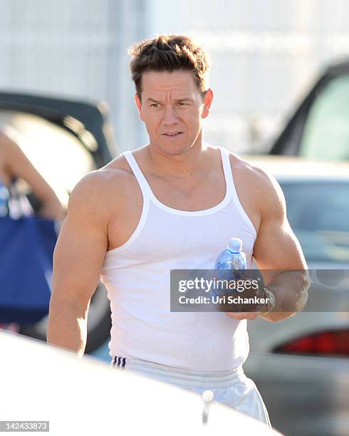 Mark Wahlberg is sighted on the set of "Pain And Gain" on April 4, 2012 in Miami, Florida.