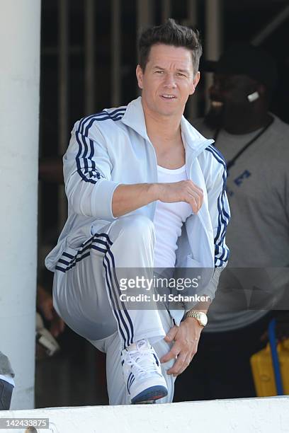 Mark Wahlberg is sighted on the set of "Pain And Gain" on April 4, 2012 in Miami, Florida.