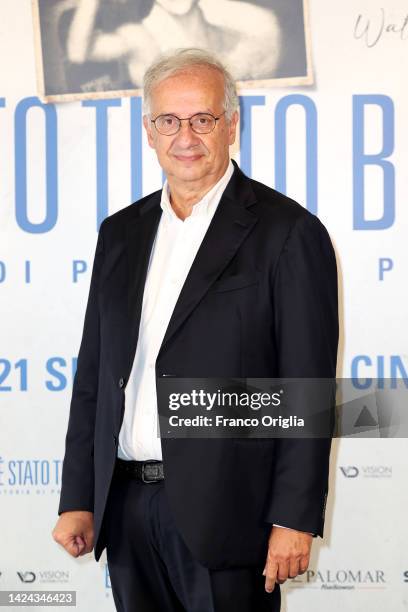 Walter Veltroni attends the "E' Stato Tutto Bello" photocall at Cinema Adriano on September 16, 2022 in Rome, Italy.