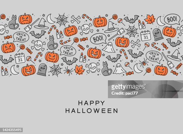 halloween seamless pattern. - halloween stock illustrations