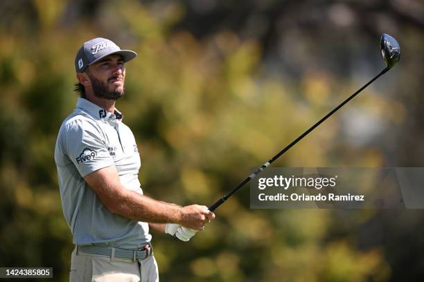 Max Homa of the United States hits his tee shot on the sixth hole during the second round of the Fortinet Championship at Silverado Resort and Spa...