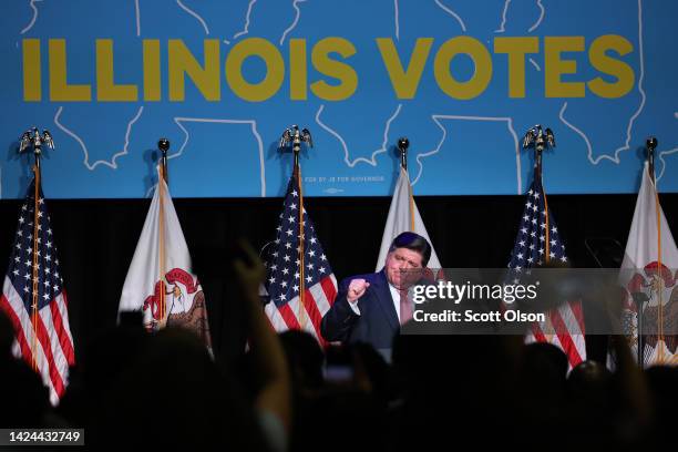 Illinois Governor J.B. Pritzker participates in a rally to support Illinois Democrats on the campus of UIC on September 16, 2022 in Chicago,...