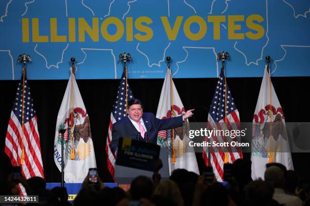 Illinois Governor J.B. Pritzker participates in a rally to support Illinois Democrats on the campus of UIC on September 16, 2022 in Chicago,...