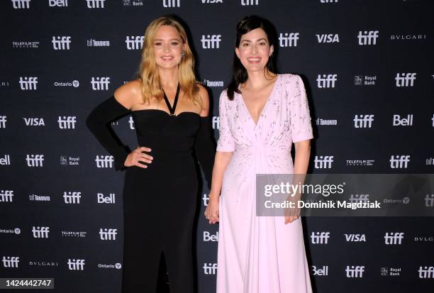 Virginie Efira and Rebecca Zlotowski attend the "Other People's Children" Premiere during the 2022 Toronto International Film Festival at Princess of...