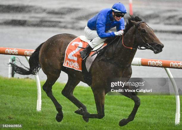 Jamie Kah riding Aft Cabin winning Race 4, the Neds Caulfield Guineas Prelude, during Melbourne Racing at Caulfield Racecourse on September 17, 2022...