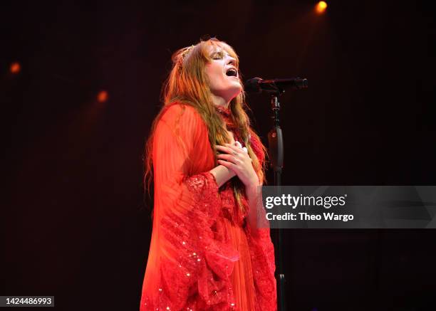 Florence and the Machine performs live on stage at Madison Square Garden on September 16, 2022 in New York City.