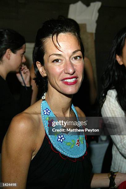 Designer Cynthia Rowley poses during her Spring/Summer 2003 collection at the Elizabeth St. Garden during the Mercedes-Benz Fashion Week September...