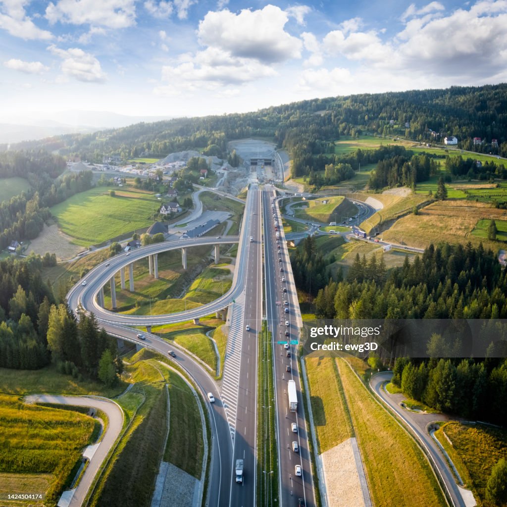 New S7 motorway between Krakow and Zakopane, Poland