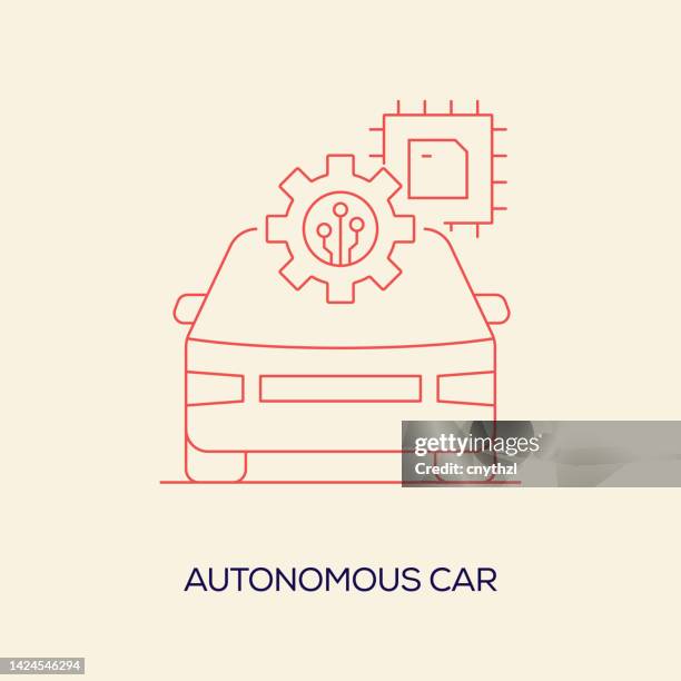 autonomous car related vector conceptual illustration - automatic car technology stock illustrations