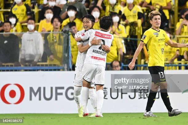 Yu KOBAYASHI of Kawasaki Frontale scores his side's first goal during the J.LEAGUE Meiji Yasuda J1 30th Sec. Match between Kashiwa Reysol and...