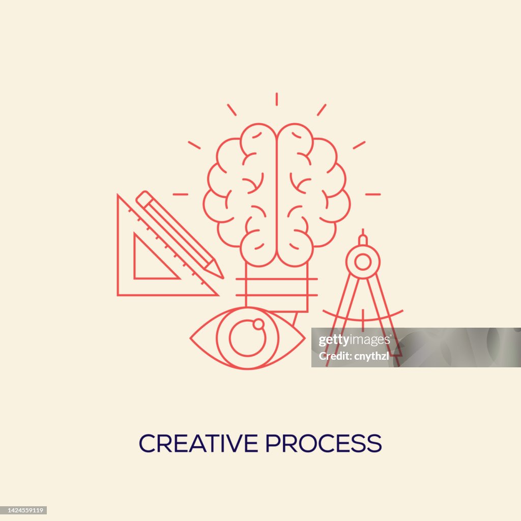 Creative Process Related Vector Conceptual Illustration High-Res Vector ...