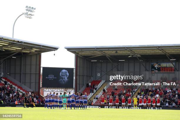 Players and spectators observe a minute silence, as they pay tribute to Her Majesty Queen Elizabeth II, who died away at Balmoral Castle on September...