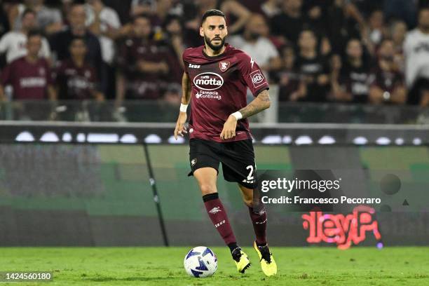 Dylan Bronn of Salernitana during the Serie A match between Salernitana and US Lecce at Stadio Arechi on September 16, 2022 in Salerno, Italy.