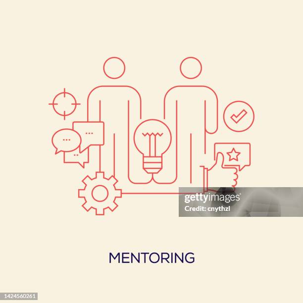 ilustrações de stock, clip art, desenhos animados e ícones de mentoring related vector conceptual illustration - coach