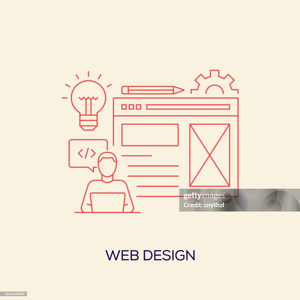 Web Design Related Vector Conceptual Illustration High-Res Vector ...