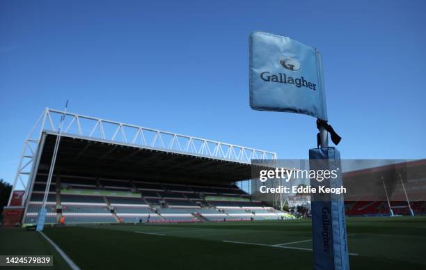 General view before the Gallagher Premiership Rugby match between Leicester Tigers and Newcastle Falcons at Mattioli Woods Welford Road Stadium on...