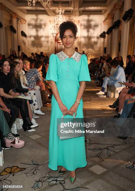 Gugu Mbatha-Raw attends the Paul & Joe show during London Fashion Week September 2022 on September 17, 2022 in London, England.