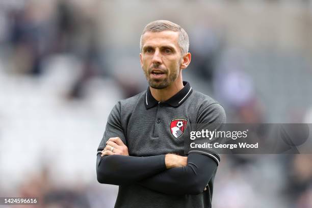 Gary O’Neil, Interim Manager of AFC Bournemouth looks on prior to the Premier League match between Newcastle United and AFC Bournemouth at St. James...