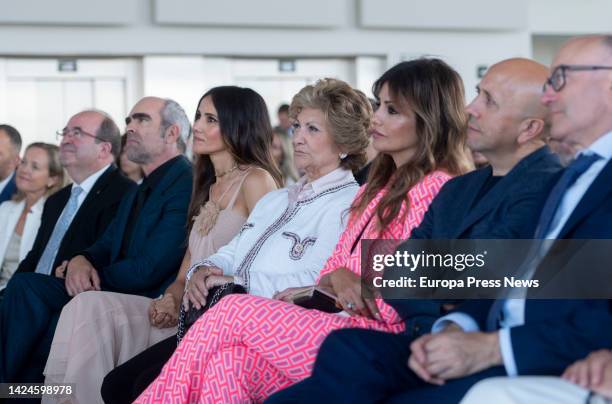 Penelope Cruz's mother, Encarna Sanchez with her other daughter, Monica Cruz , during the presentation of the 2022 National Film Award to Penelope,...