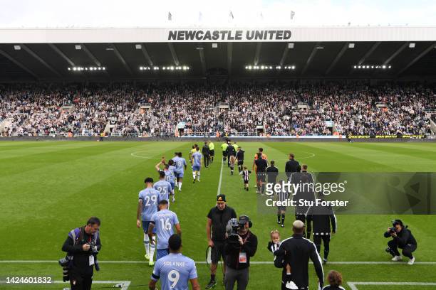 General view inside the stadium as players of both side's make their way out prior to the Premier League match between Newcastle United and AFC...