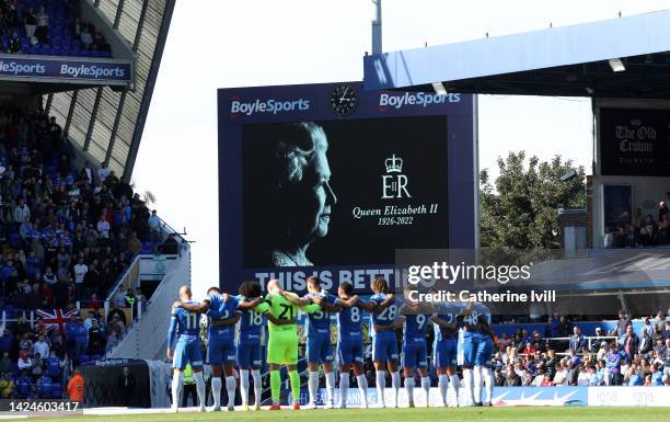 Players and spectators observe a minute silence, as they pay tribute to Her Majesty Queen Elizabeth II, who died away at Balmoral Castle on September...