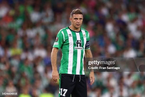 Joaquin Sanchez of Real Betis looks on during the UEFA Europa League group C match between Real Betis and PFC Ludogorets Razgrad at Estadio Benito...
