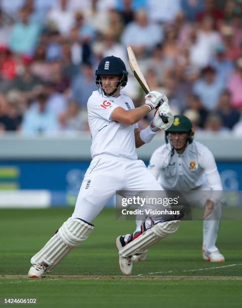 Joe Root of England during day one of the First LV= Insurance Test Match between England and South Africa at Lord's Cricket Ground on August 17, 2022...