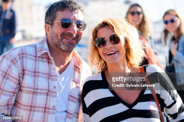 Ingrid Chauvin and his boyfriend Philippe Warrin attend the "Demain nous appartient" photocall during the La Rochelle Fiction Festival - Day Five on...