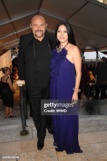 Bernard Aidan, left, and designer Catherine Malandrino arrive at the 2007 Council of Fashion Designers of America Awards at the New York Public...