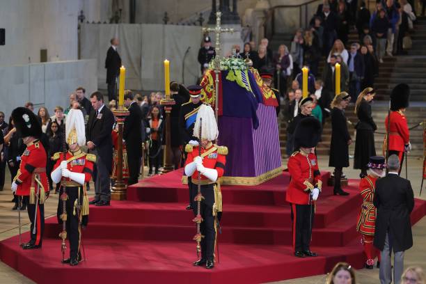GBR: Queen Elizabeth II's Grandchildren Mount Vigil At Westminster Hall