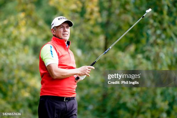 Adilson Da Silva of Brazil in action during Day Three of the WCM Legends Open de France hosted by Jean Van de Velde at Golf de Saint-Cloud on...